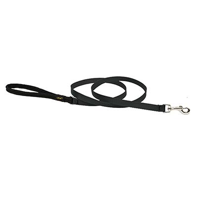 Lupine Nylon Dog Leash 4-foot x 1/2-inch Black Click for larger image