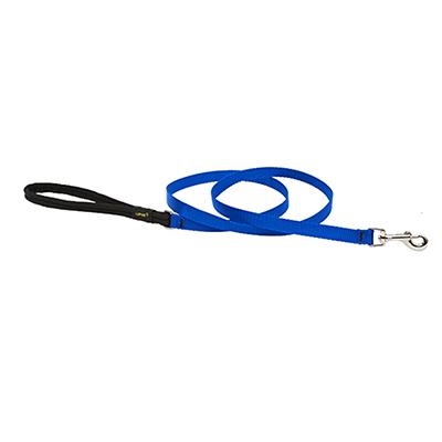 Lupine Nylon Dog Leash 6-foot x 1/2-inch Blue Click for larger image
