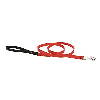 Lupine Nylon Dog Leash 6-foot x 1/2-inch Red Click for larger image