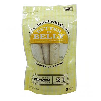 Better Belly Rawhide Rolls Lg 3pk Better Belly Rawhide Rolls Lg 3pk