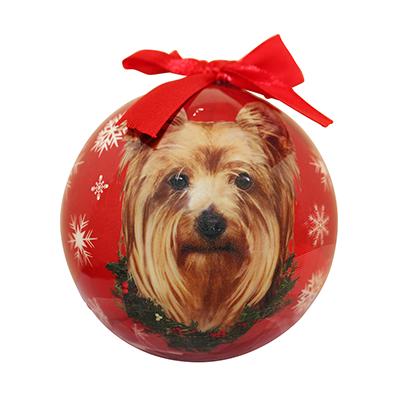 E&S Imports Shatterproof Animal Ornament Yorkie Click for larger image