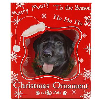 E&S Imports Shatterproof Animal Ornament Black Lab Click for larger image