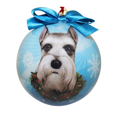 E&S Imports Shatterproof Animal Ornament Schnauzer Cropped Click for larger image