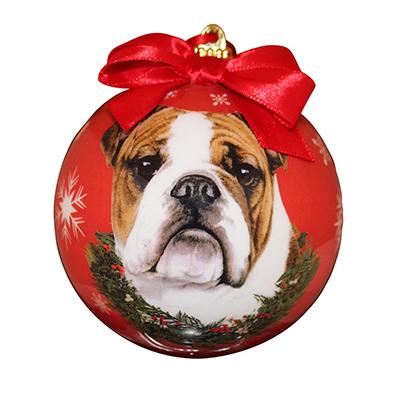 E&S Imports Shatterproof Animal Ornament English Bulldog Click for larger image