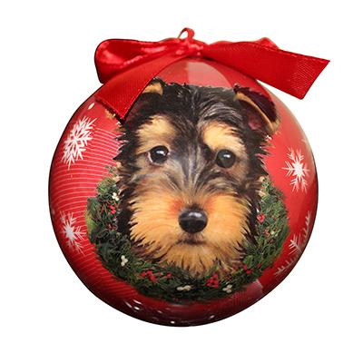 E&S Imports Shatterproof Animal Ornament Yorkie Pup Click for larger image