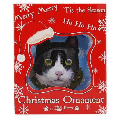 E&S Imports Shatterproof Animal Ornament Tuxedo Cat Click for larger image