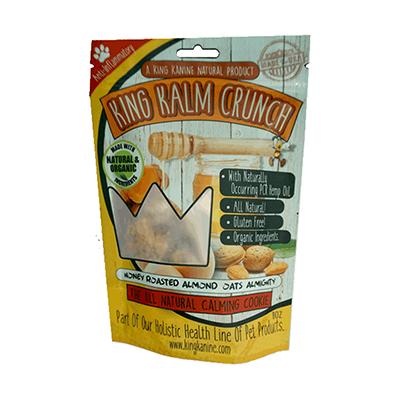 King Kalm Crunch Honey Oat Dog CBD Treats 8oz. King Kalm Crunch Honey Oat Dog CBD Treats 8oz.