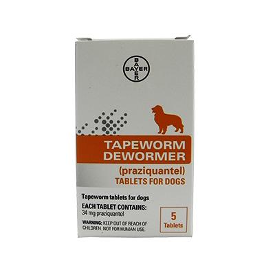Bayer Tape Worm Tablets Dog 5 Tabs 34 mg Bayer Tape Worm Tablets Dog 5 Tabs 34 mg