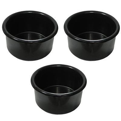 Crock-Style Plastic Bird Dish Black 16 oz 3 Pack Click for larger image