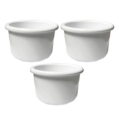 Crock-Style Plastic Bird Dish White 16 oz 3 Pack Click for larger image
