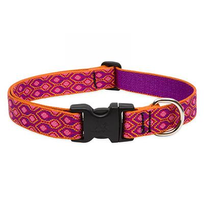 Dog Collar Adjustable Nylon Alpen Glow 16-28 1 inch wide Click for larger image