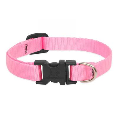 Lupine Nylon Dog Collar Adjustable Pink 10-16 inch Click for larger image