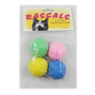 Sponge Ball Cat Toy 4 pack Click for larger image