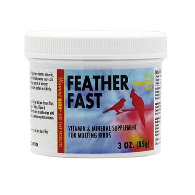 Morning Bird Feather Fast Powder 3oz For Moulting Birds Click for larger image Morning Bird Feather Fast Powder 3oz For Moulting Birds Click for larger image