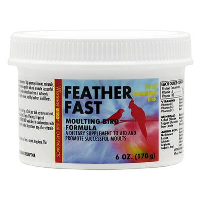 Morning Bird Feather Fast Powder 6oz For Moulting Birds Click for larger image Morning Bird Feather Fast Powder 6oz For Moulting Birds Click for larger image