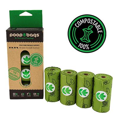 Poop Bags Compostable Roll 4 pack Click for larger image