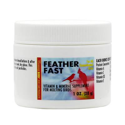 Morning Bird Feather Fast Powder 1oz For Moulting Birds Click for larger image Morning Bird Feather Fast Powder 1oz For Moulting Birds Click for larger image