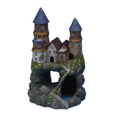 Hand Painted Enchanted Castle Aquarium Ornament Medium Click for larger image