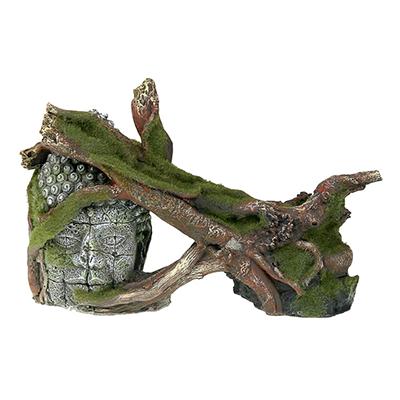 Moss Covered Ruin and Roots Aquarium Ornament Click for larger image