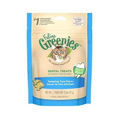 Feline Greenies Tempting Tuna Dental Treats For Cats 2.5 oz Click for larger image Feline Greenies Tempting Tuna Dental Treats For Cats 2.5 oz Click for larger image