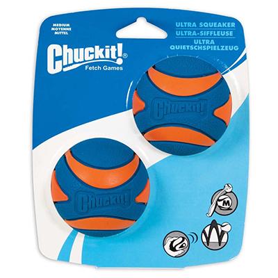 Chuckit! Medium Squeaker Ball 2-Pack Click for larger image