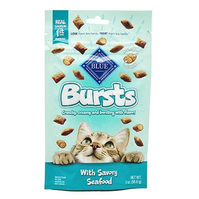 Blue Bursts Seafood Bite-Sized Cat Treats 2oz Click for larger image Blue Bursts Seafood Bite-Sized Cat Treats 2oz Click for larger image