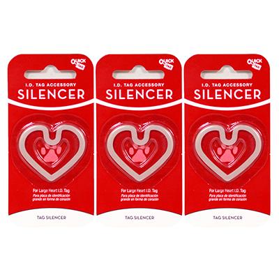 Heart ID Tag Silencer Large 3 Pack Click for larger image Heart ID Tag Silencer Large 3 Pack Click for larger image