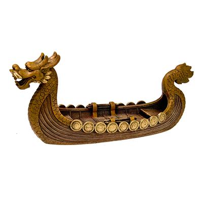 Gold Dragon Boat Large Aquarium Ornament Click for larger image
