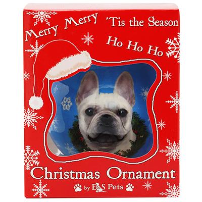E&S Imports Shatterproof Animal Ornament French Bulldog Click for larger image