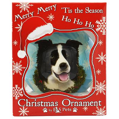 E&S Imports Shatterproof Animal Ornament Border Collie Click for larger image