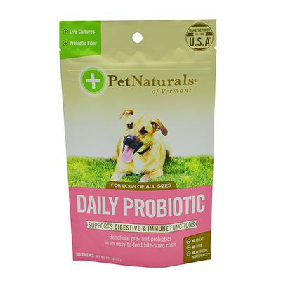 Pet Naturals of Vermont Daily Probiotic Chews 60ct for Dogs Click for larger image Pet Naturals of Vermont Daily Probiotic Chews 60ct for Dogs Click for larger image