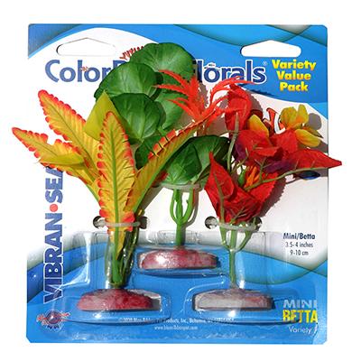 Colorburst Mini Betta Silk Aquarium Plant 3 Pack Click for larger image