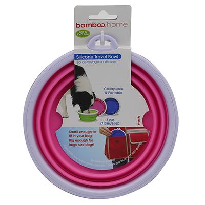 Silicone Pet Food Water Travel Bowl 3 Cup Click for larger image