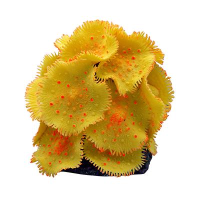 Yellow Mushroom Coral Aquarium Ornament 3-inch Click for larger image