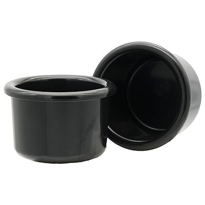 Crock-Style Plastic Bird Dish Black 8 oz 3.75-inch 2-Pack Click for larger image