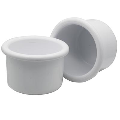 Crock-Style Plastic Bird Dish White 8 oz 3.75-inch 2-Pack Click for larger image