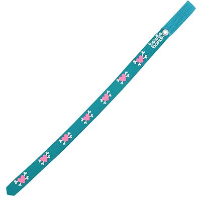 Beastie Band Cat Collar Hearts and Crossbones (Teal) Click for larger image