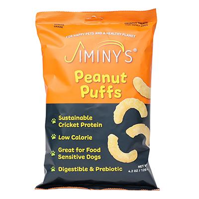 Jiminy's Peanut Puffs Cricket-based Dog Treats 4.2oz Click for larger image