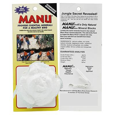 Manu Mineral Rose Block White for Cockatoos 1oz. Click for larger image