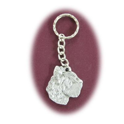 Pewter Key Chain I Love My Briard