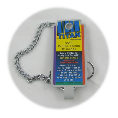 Coastal Titan Chrome Steel Dog Choke Chain XFine 12 inch Click for larger image Coastal Titan Chrome Steel Dog Choke Chain XFine 12 inch Click for larger image