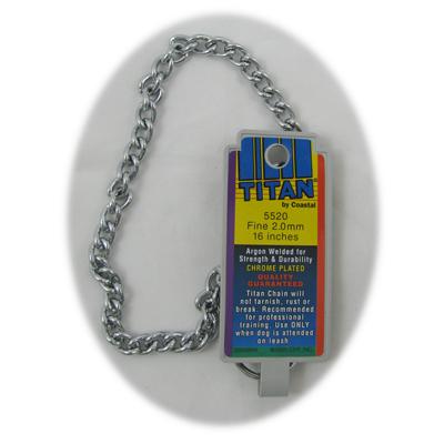 Coastal Titan Chrome Steel Dog Choke Chain Fine 16 inch Click for larger image Coastal Titan Chrome Steel Dog Choke Chain Fine 16 inch Click for larger image