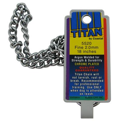 Coastal Titan Chrome Steel Dog Choke Chain Fine 18 inch Click for larger image