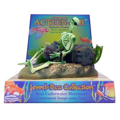 Penn Plax Action Skeleton w/Jug Aquarium Ornament Click for larger image Penn Plax Action Skeleton w/Jug Aquarium Ornament Click for larger image