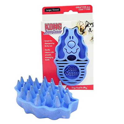 KONG Zoom Groom Dog Rubber Curry Comb Click for larger image