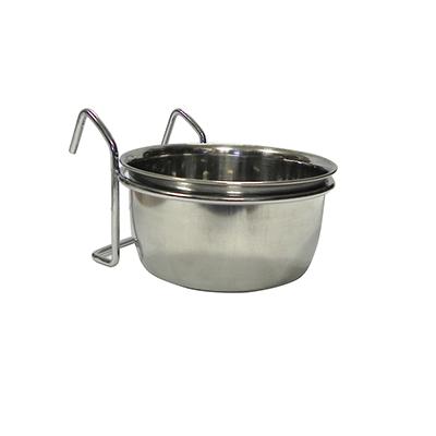 Stainless Bird Dish w/wire 10 ounce Click for larger image