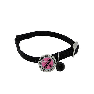 Sassy Cat Safety Collar 12-inch Black Click for larger image