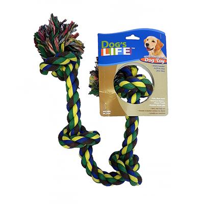 Rope Tug 4-Knot Color Large Dog Toy Click for larger image