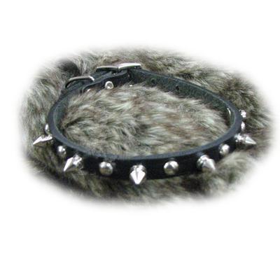 Spiked Dog Collar Black 12 x 3/8 inch Click for larger image