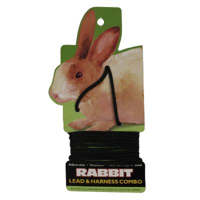 Rabbit Lead/Harness Black Click for larger image